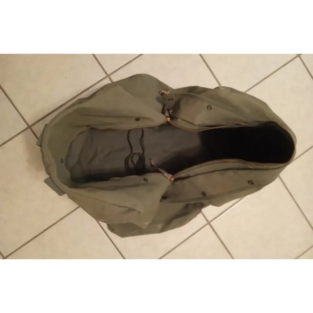 Vintage 1963 US Military Flyers Kit Bag Olive Drab Canvas Aviator Duffle Bag